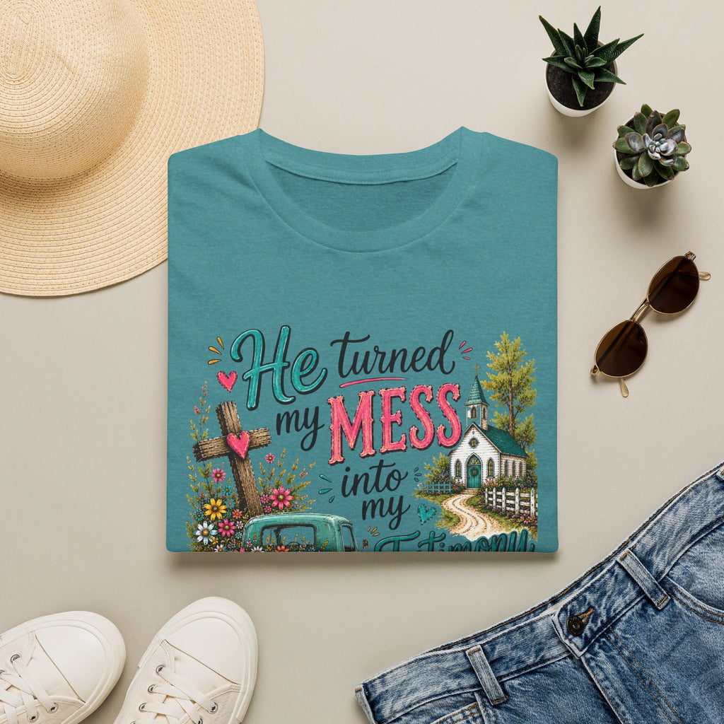 He Turned My Mess into My Testimony Tee | Christian Faith Shirt | Faith Apparel PREORDER