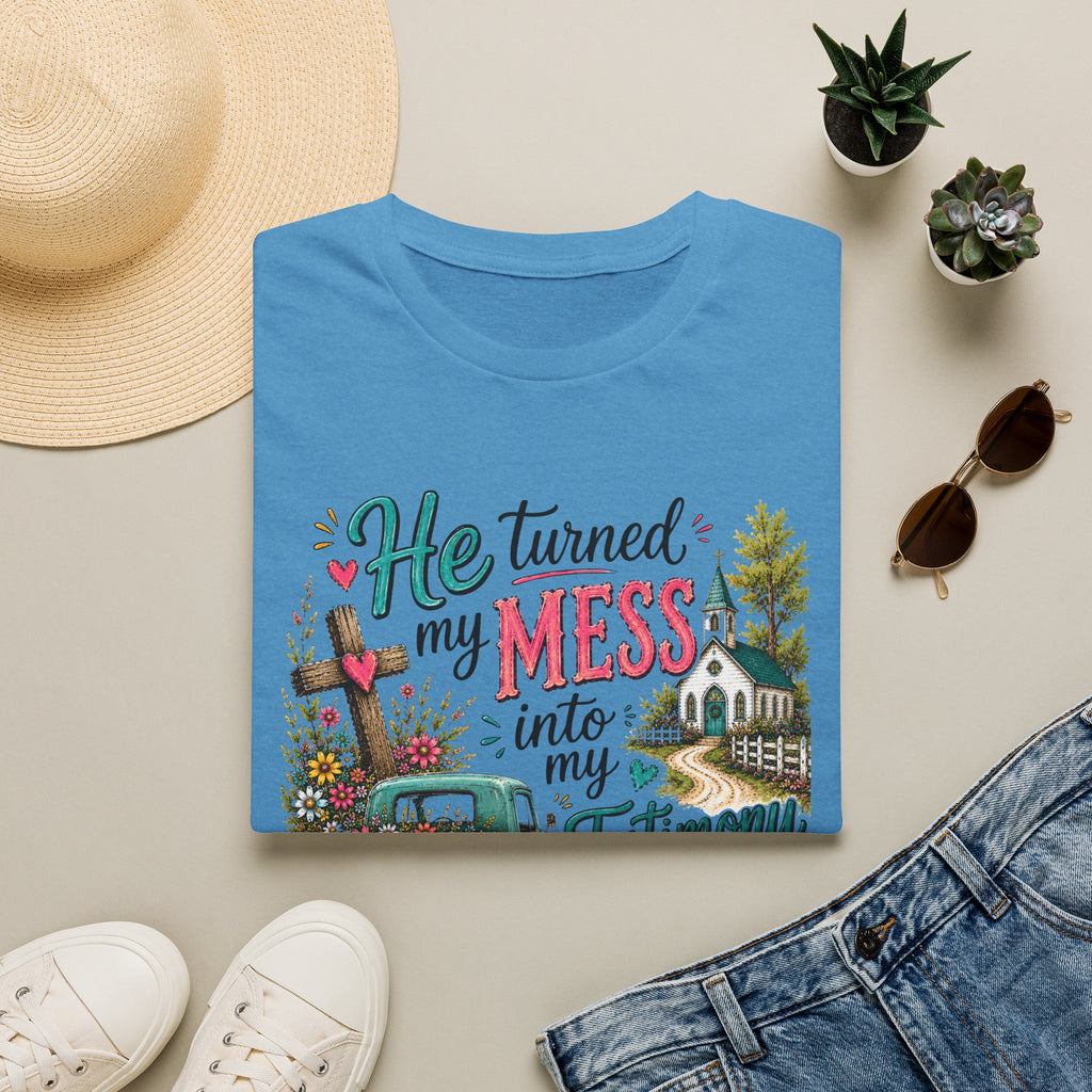 He Turned My Mess into My Testimony Tee | Christian Faith Shirt | Faith Apparel PREORDER