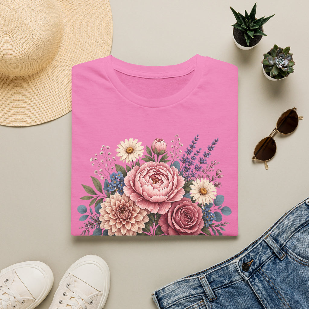 Walk By Faith God's Timing Is Perfect – Floral Bouquet Christian Tee for Women