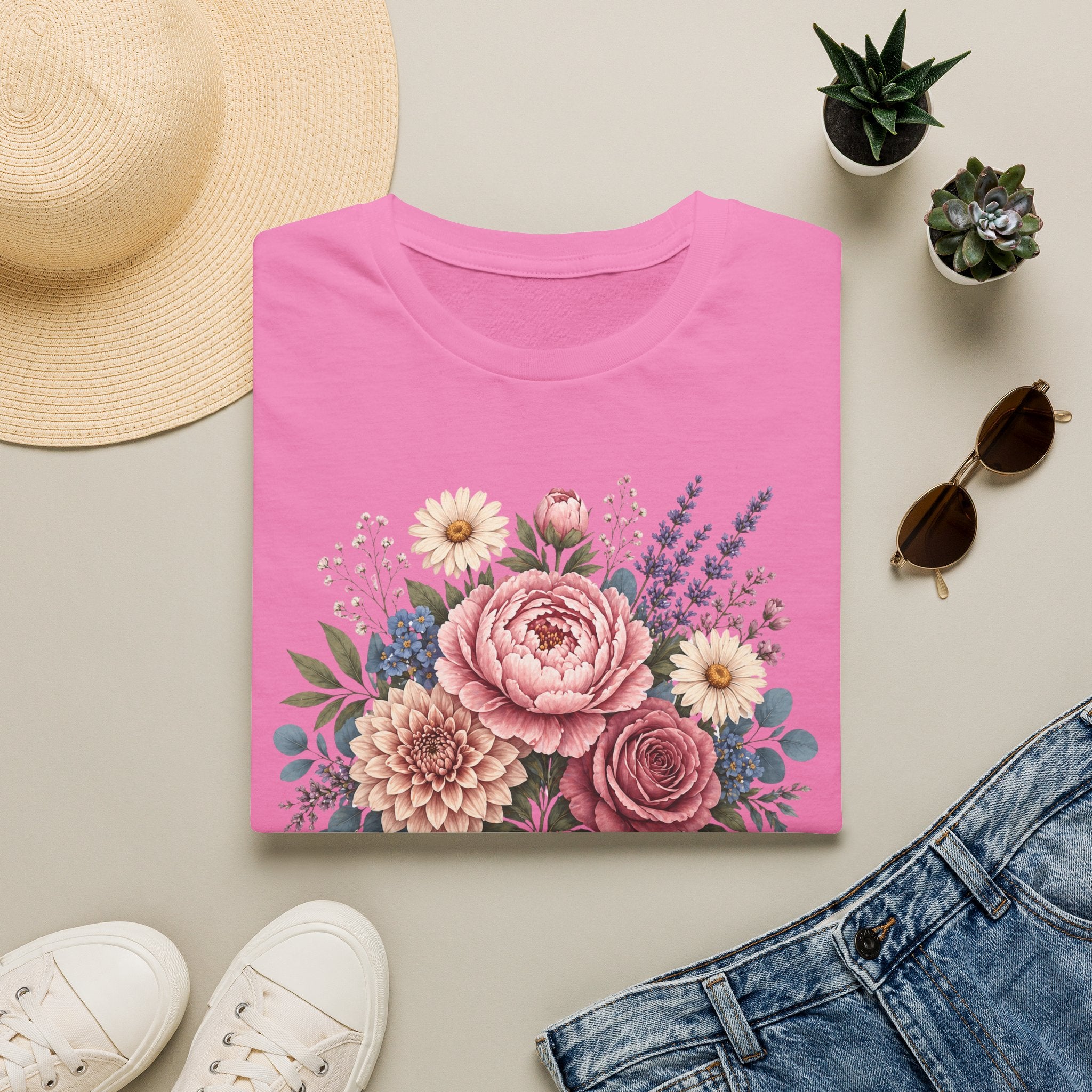 Walk By Faith God's Timing Is Perfect – Floral Bouquet Christian Tee for Women