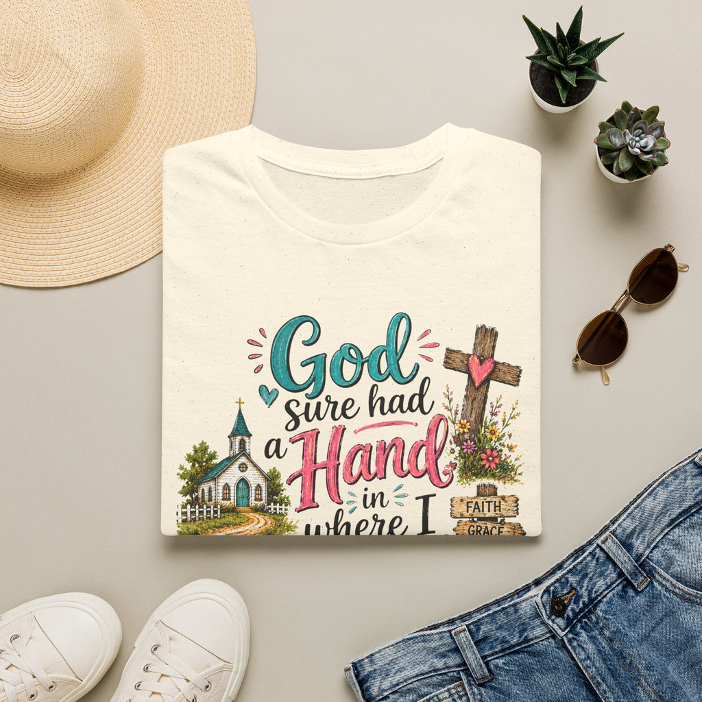 God Sure Had a Hand in Where I Landed Tee | Christian Faith Shirt | Blessed Apparel PREORDER