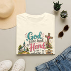 God Sure Had a Hand in Where I Landed Tee | Christian Faith Shirt | Blessed Apparel PREORDER