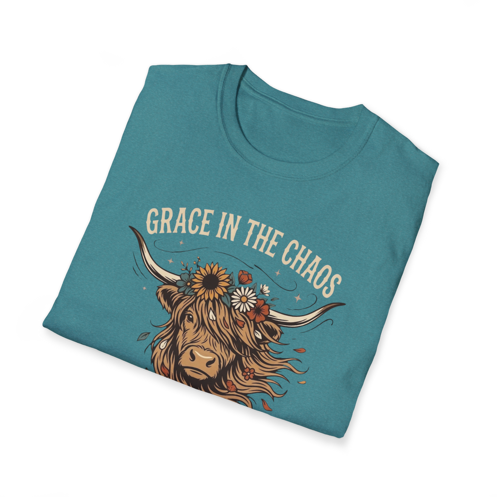 Grace in the Chaos | Highland Cow Tee