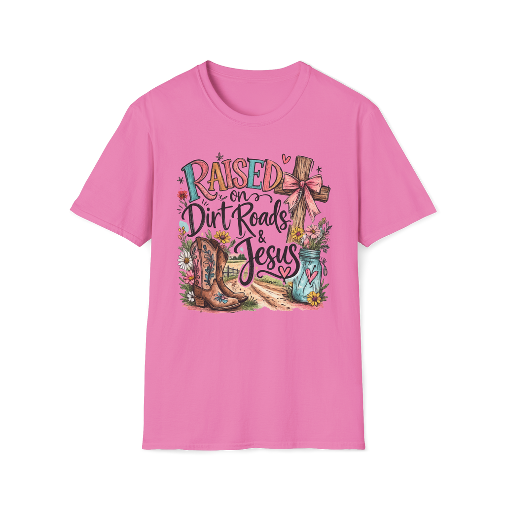 Raised on Dirt Roads & Jesus Tee | Christian Country Shirt | Faith Apparel PREORDER