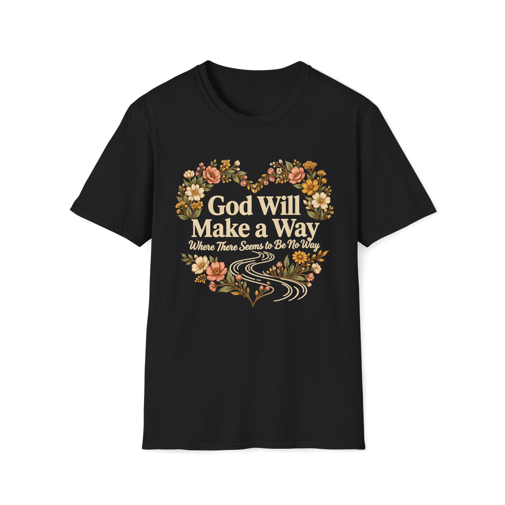 God Will Make A Way Where There Seems To Be No Way – Floral Heart Christian Tee