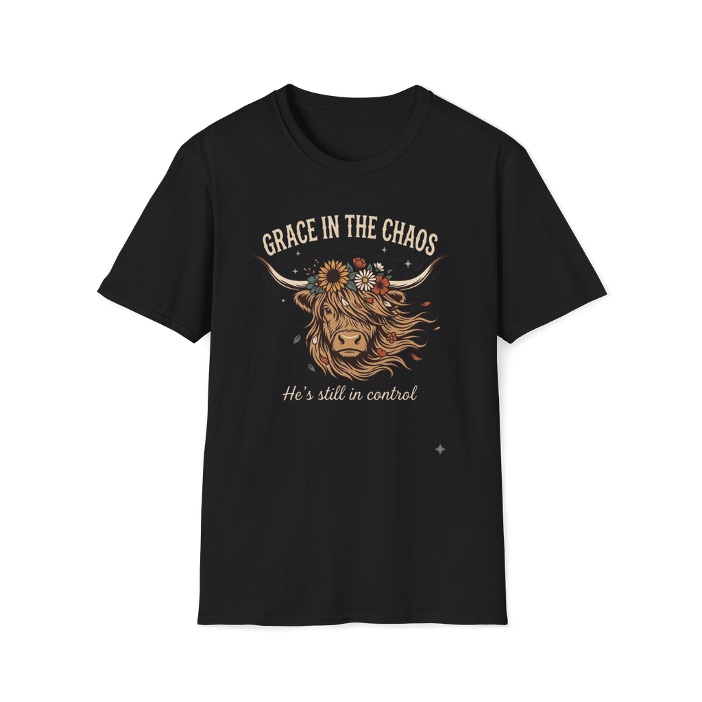 Grace in the Chaos | Highland Cow Tee