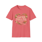 God Will Make A Way Where There Seems To Be No Way – Floral Heart Christian Tee