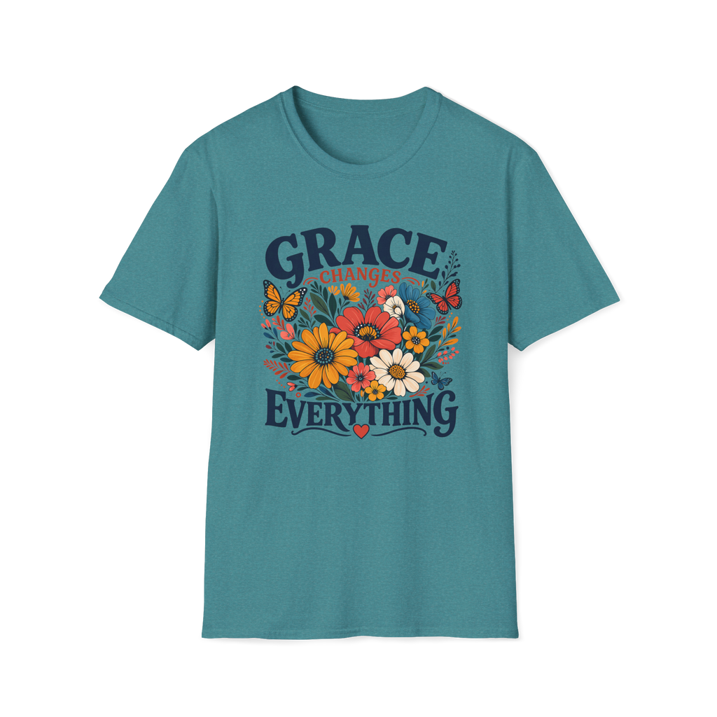 Grace Changes Everything - Floral Vintage T-Shirt