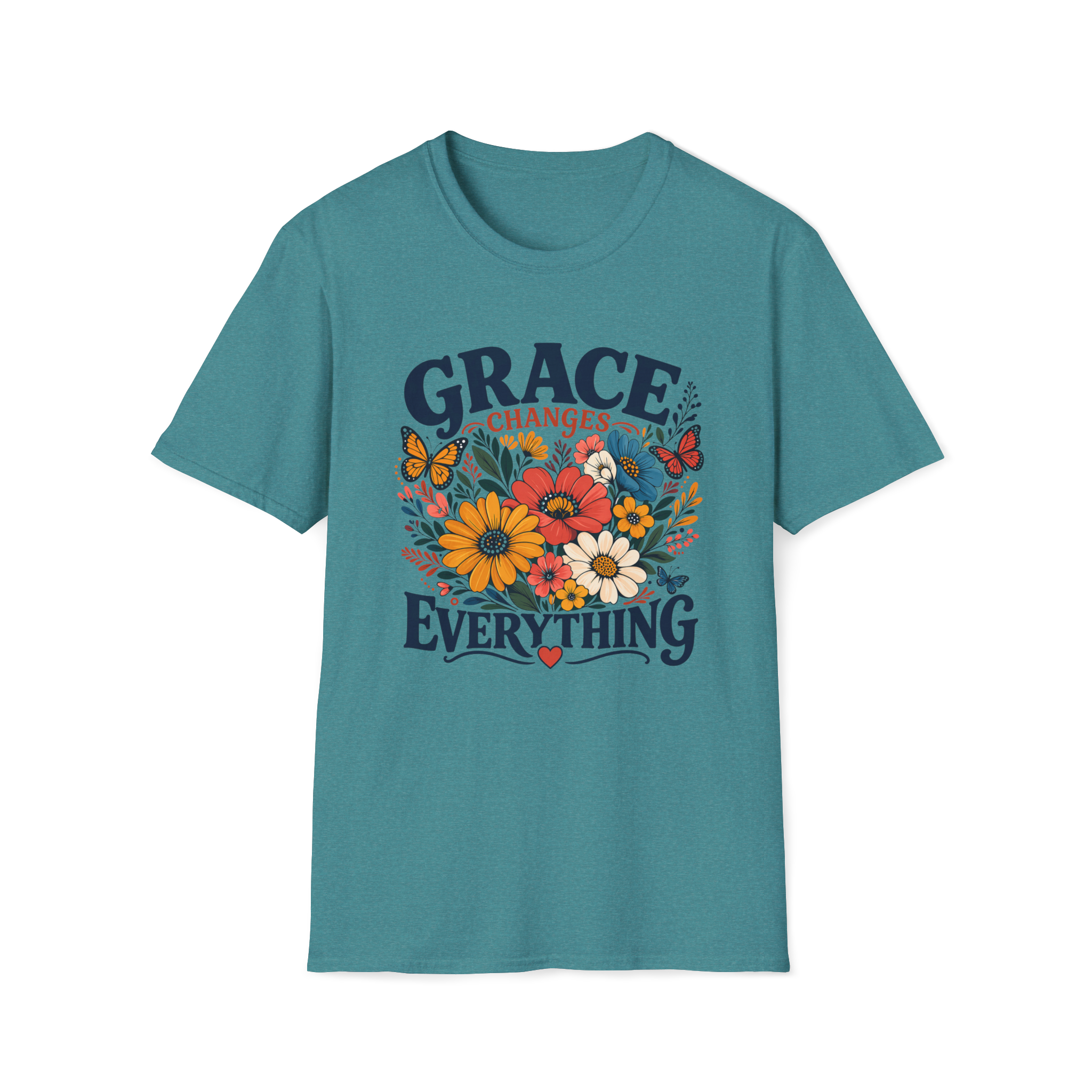 Grace Changes Everything - Floral Vintage T-Shirt