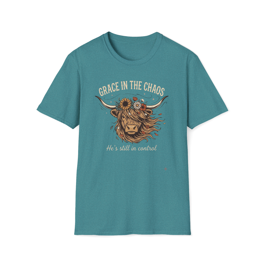 Grace in the Chaos | Highland Cow Tee