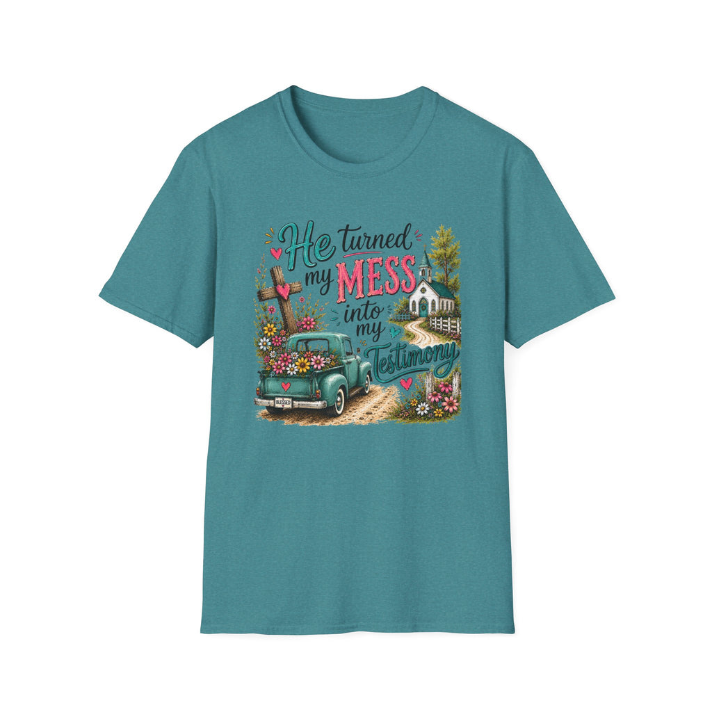 He Turned My Mess into My Testimony Tee | Christian Faith Shirt | Faith Apparel PREORDER