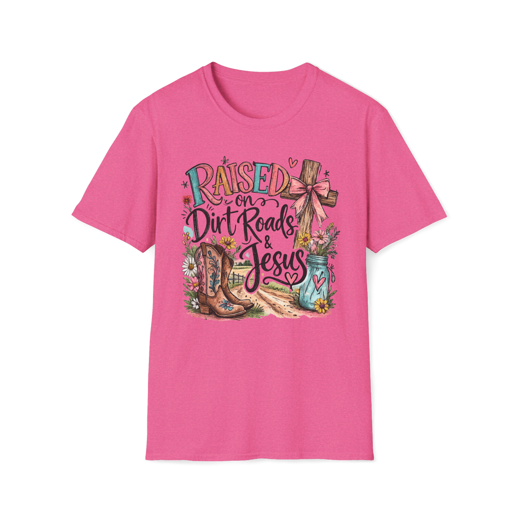 Raised on Dirt Roads & Jesus Tee | Christian Country Shirt | Faith Apparel PREORDER