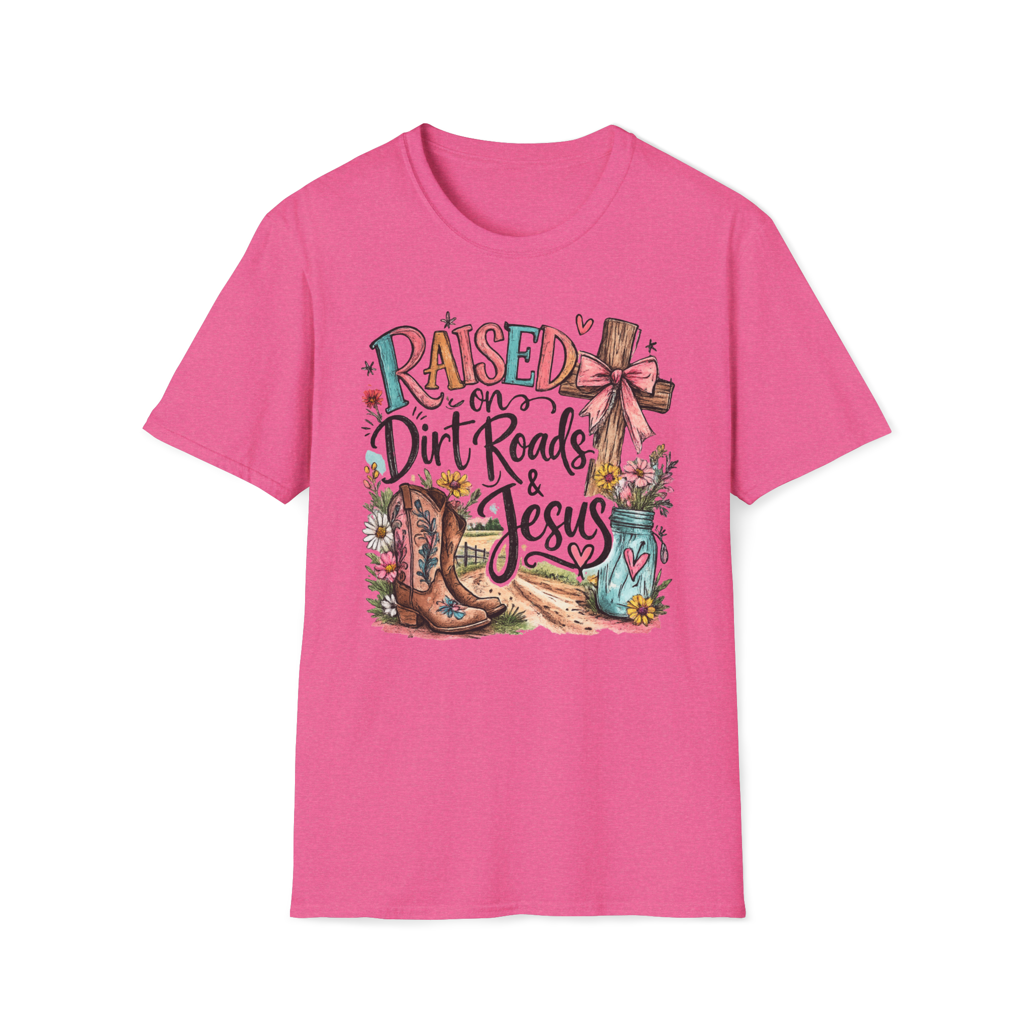 Raised on Dirt Roads & Jesus Tee | Christian Country Shirt | Faith Apparel PREORDER