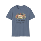 It is Well-Distressed Floral| Christian Faith Apparel | Lifted Hope for Savanah PREORDER (Copy)