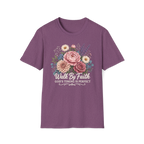 Walk By Faith God's Timing Is Perfect – Floral Bouquet Christian Tee for Women