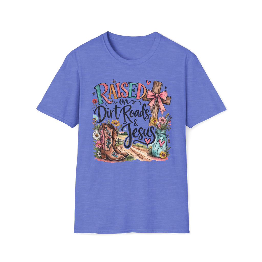 Raised on Dirt Roads & Jesus Tee | Christian Country Shirt | Faith Apparel PREORDER