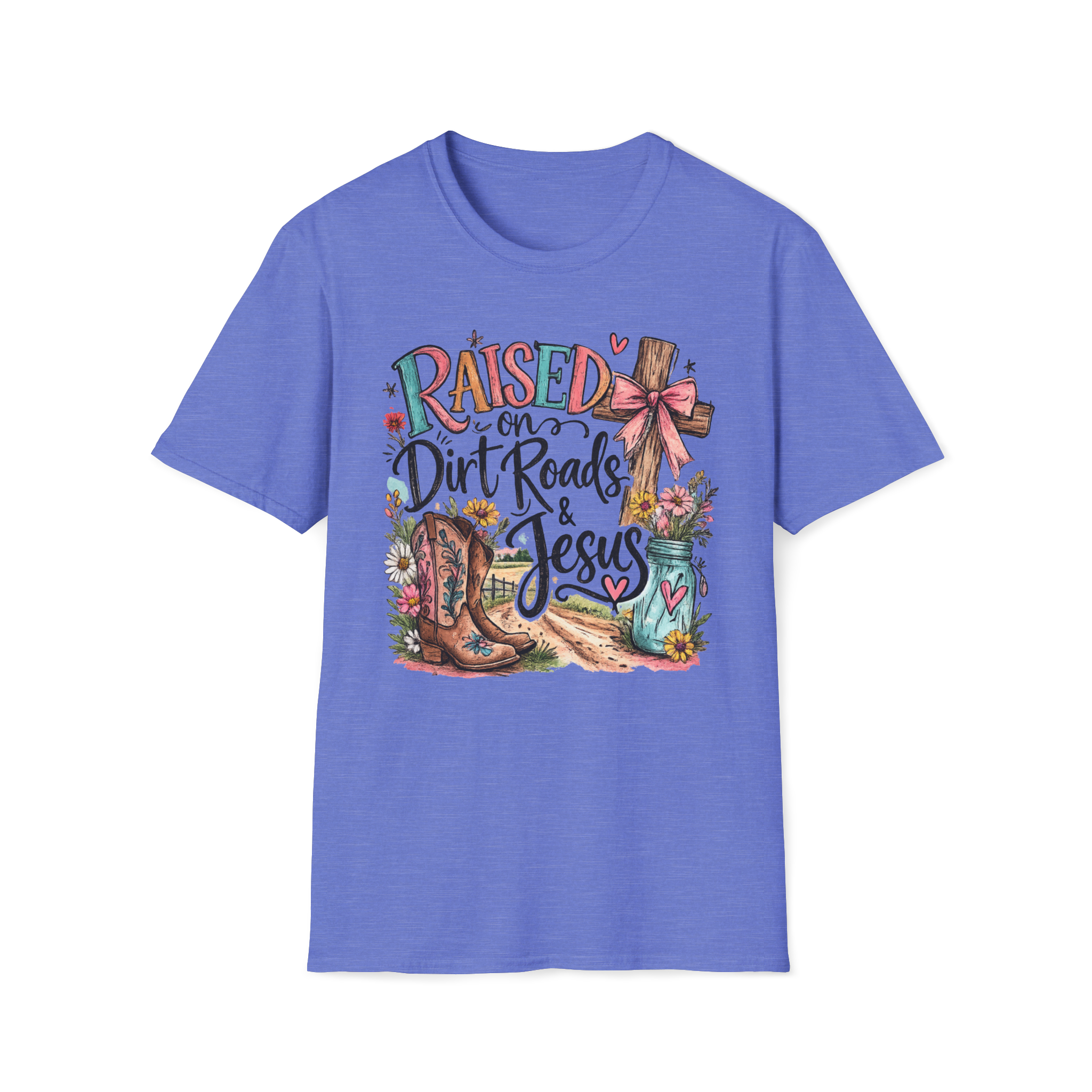 Raised on Dirt Roads & Jesus Tee | Christian Country Shirt | Faith Apparel PREORDER