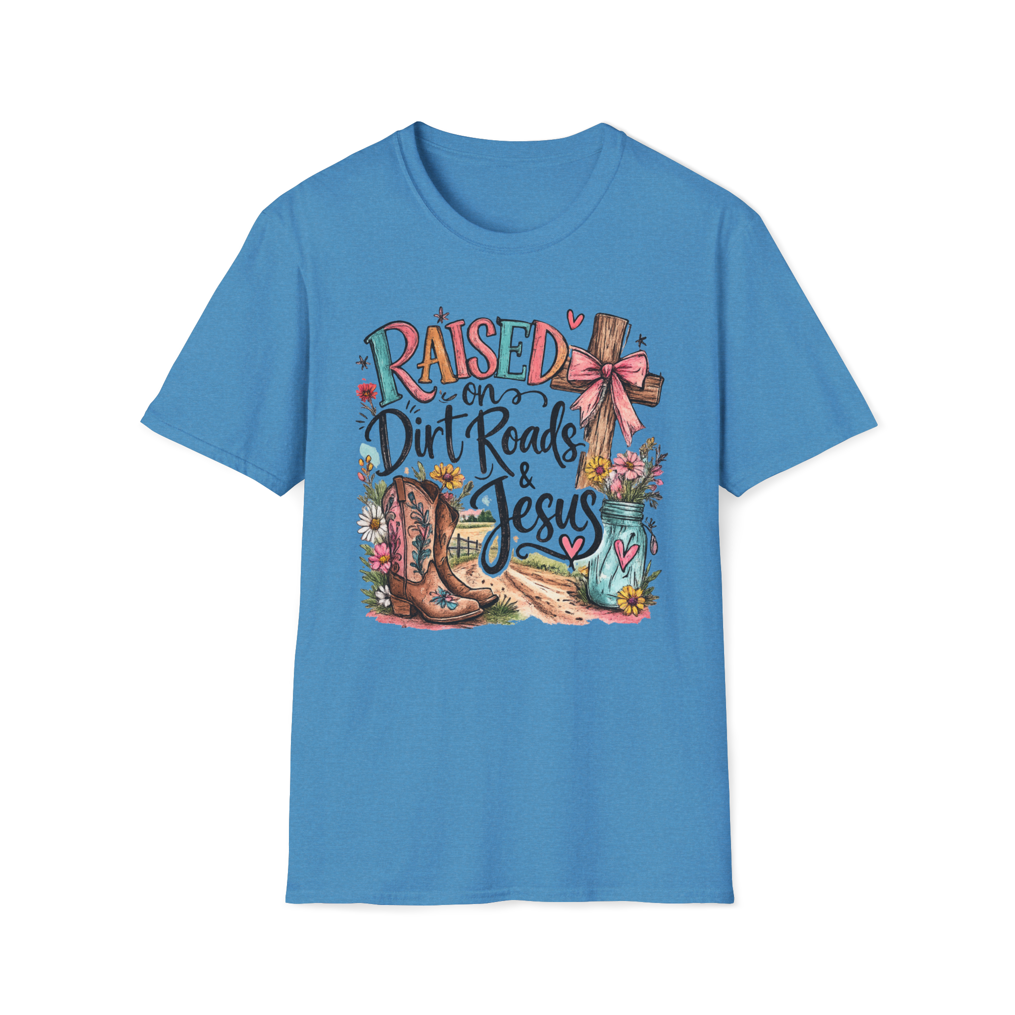 Raised on Dirt Roads & Jesus Tee | Christian Country Shirt | Faith Apparel PREORDER