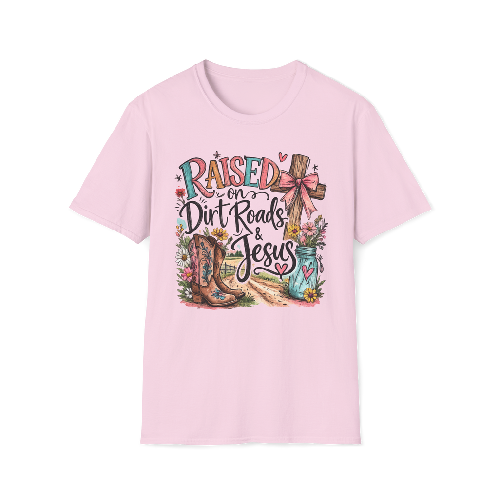 Raised on Dirt Roads & Jesus Tee | Christian Country Shirt | Faith Apparel PREORDER