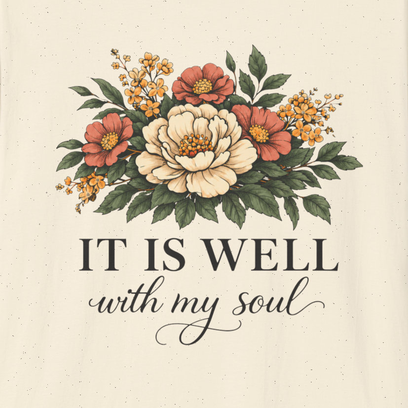 It is Well-Non Distressed Floral| Christian Faith Apparel | Lifted Hope for Savanah PREORDER