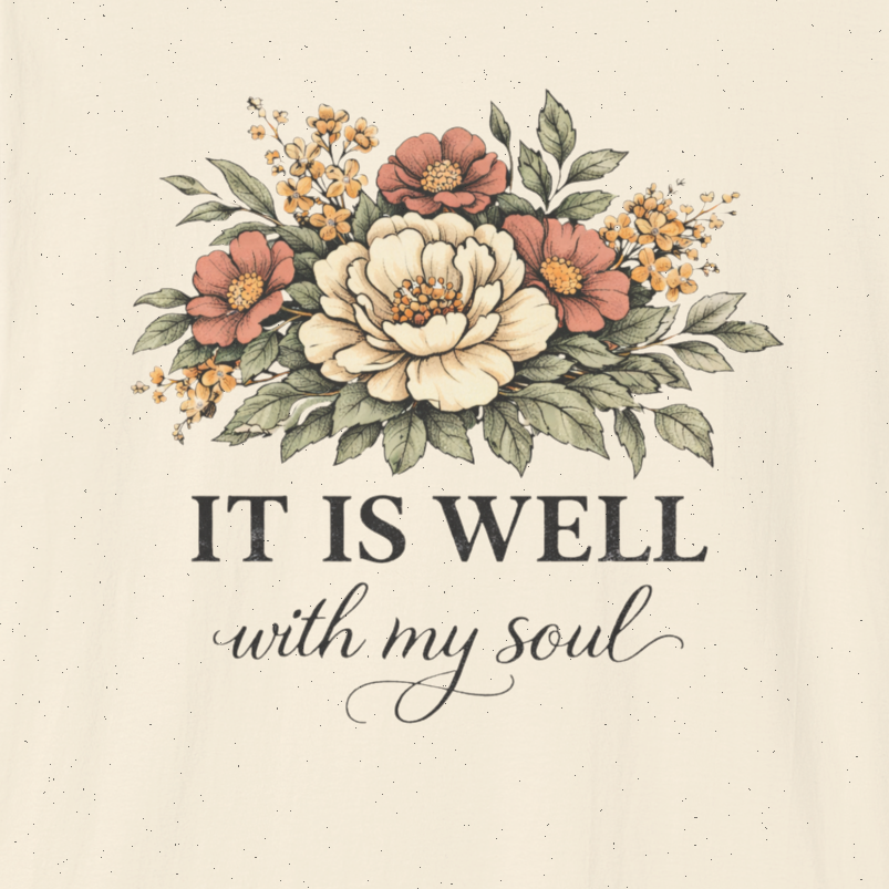 It is Well-Distressed Floral| Christian Faith Apparel | Lifted Hope for Savanah PREORDER (Copy)