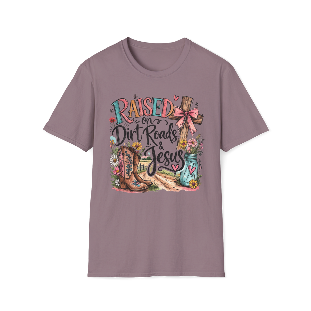 Raised on Dirt Roads & Jesus Tee | Christian Country Shirt | Faith Apparel PREORDER