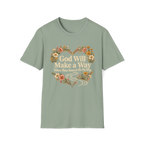 God Will Make A Way Where There Seems To Be No Way – Floral Heart Christian Tee