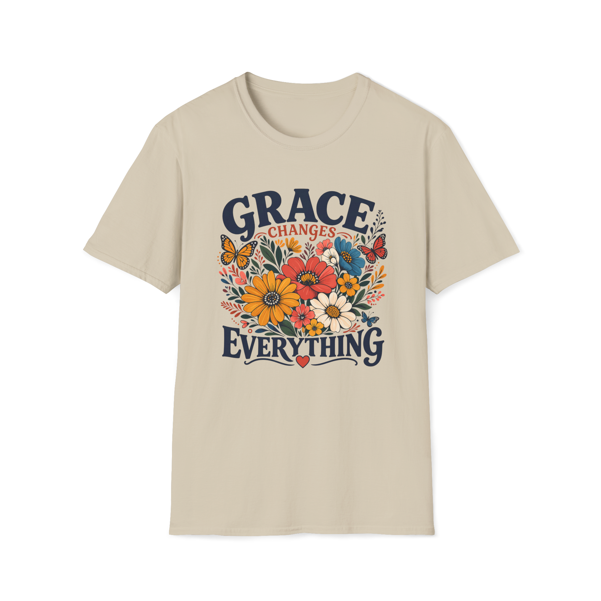 Grace Changes Everything - Floral Vintage T-Shirt