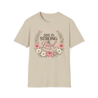 She Is Strong & Loved | Faith Floral Tee