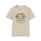 It is Well-Distressed Floral| Christian Faith Apparel | Lifted Hope for Savanah PREORDER (Copy)