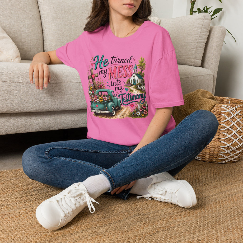 He Turned My Mess into My Testimony Tee | Christian Faith Shirt | Faith Apparel PREORDER