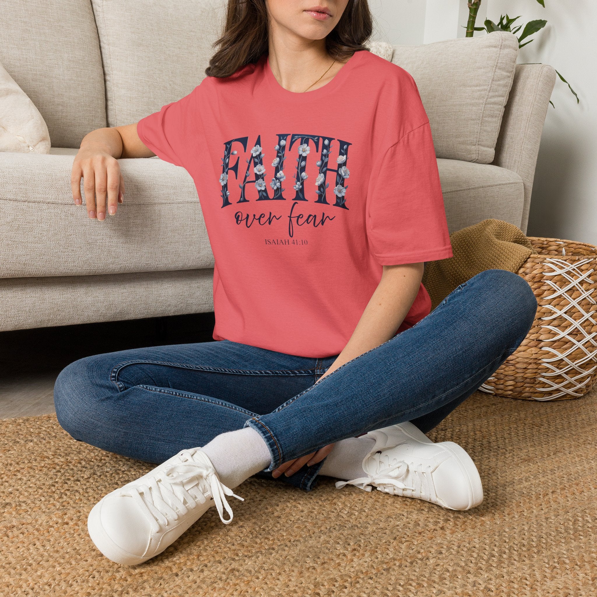 Faith Over Fear Tee | Isaiah 41:10 | Christian Faith Apparel | Lifted Hope for Savanah PREORDER