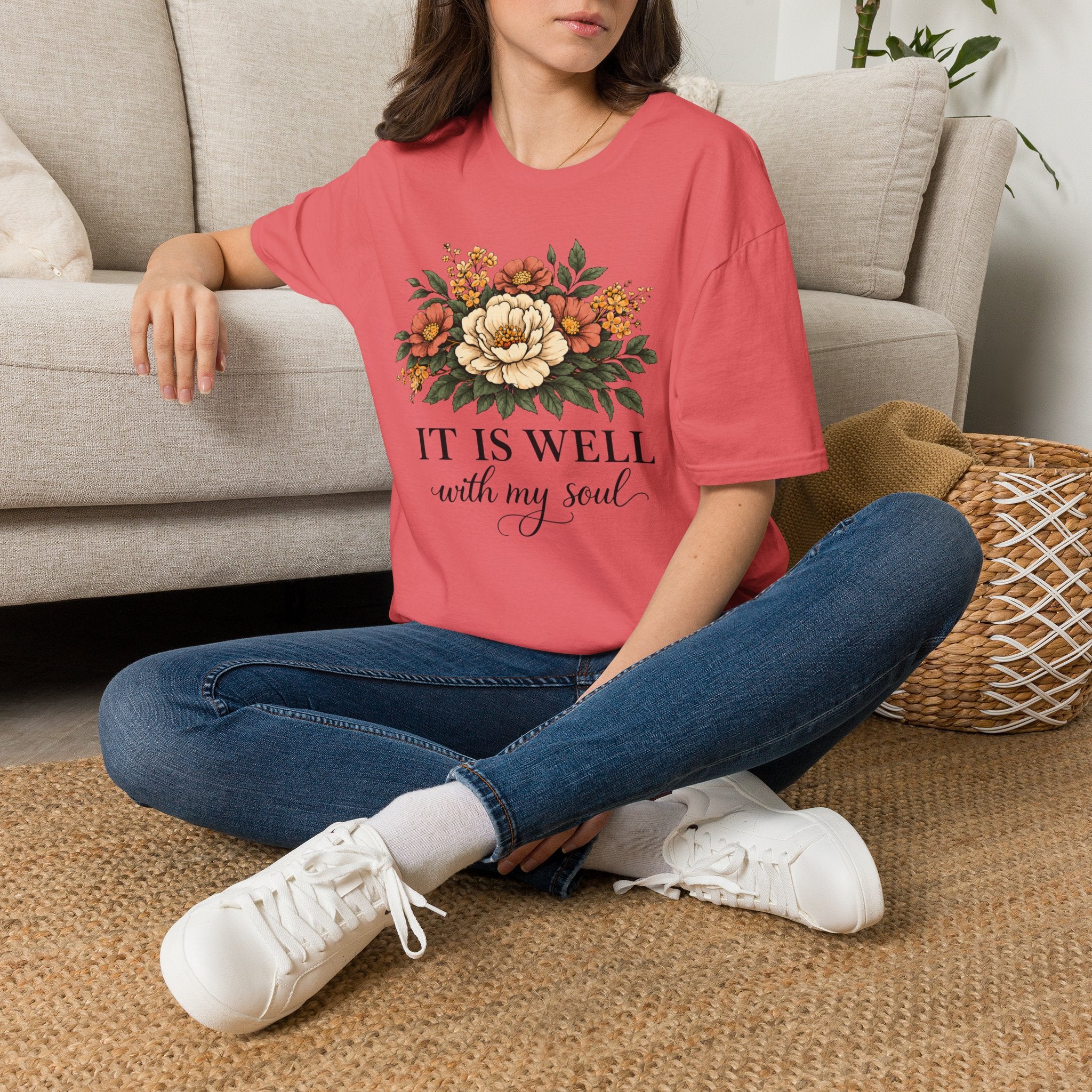 It is Well-Non Distressed Floral| Christian Faith Apparel | Lifted Hope for Savanah PREORDER