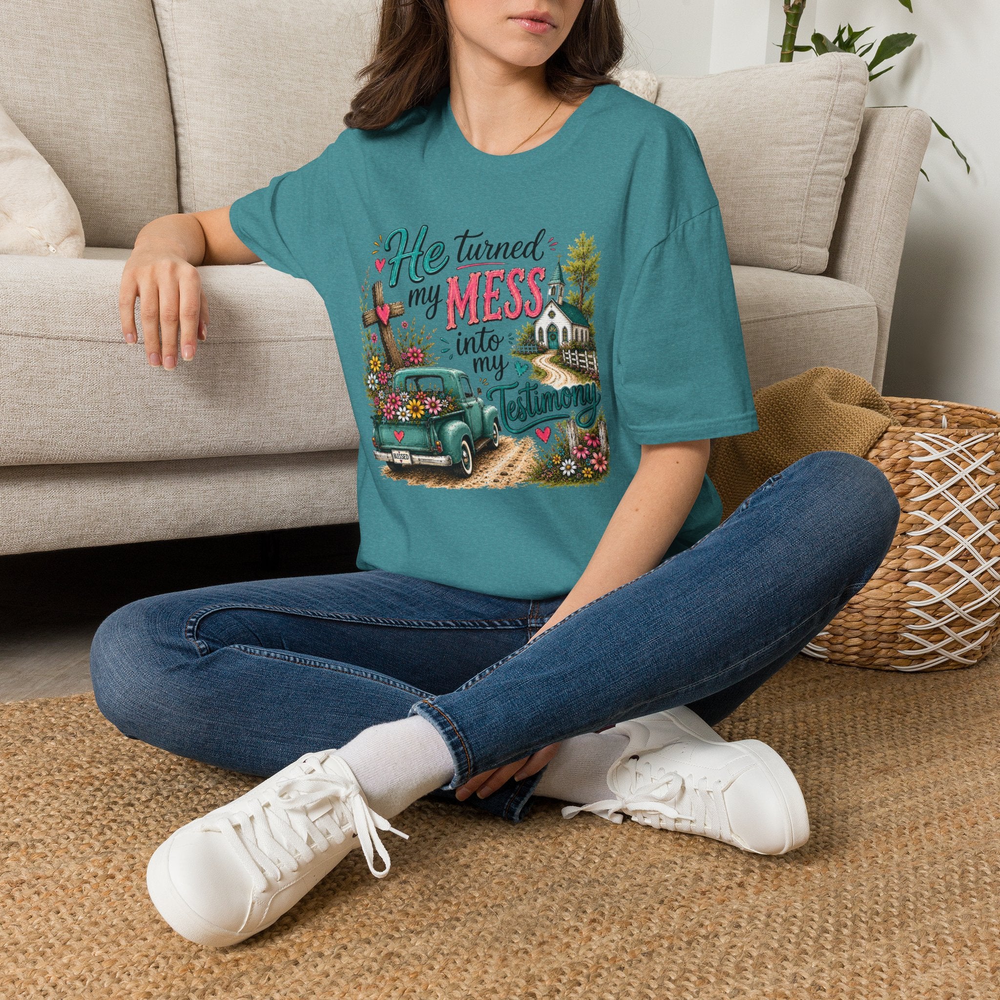 He Turned My Mess into My Testimony Tee | Christian Faith Shirt | Faith Apparel PREORDER