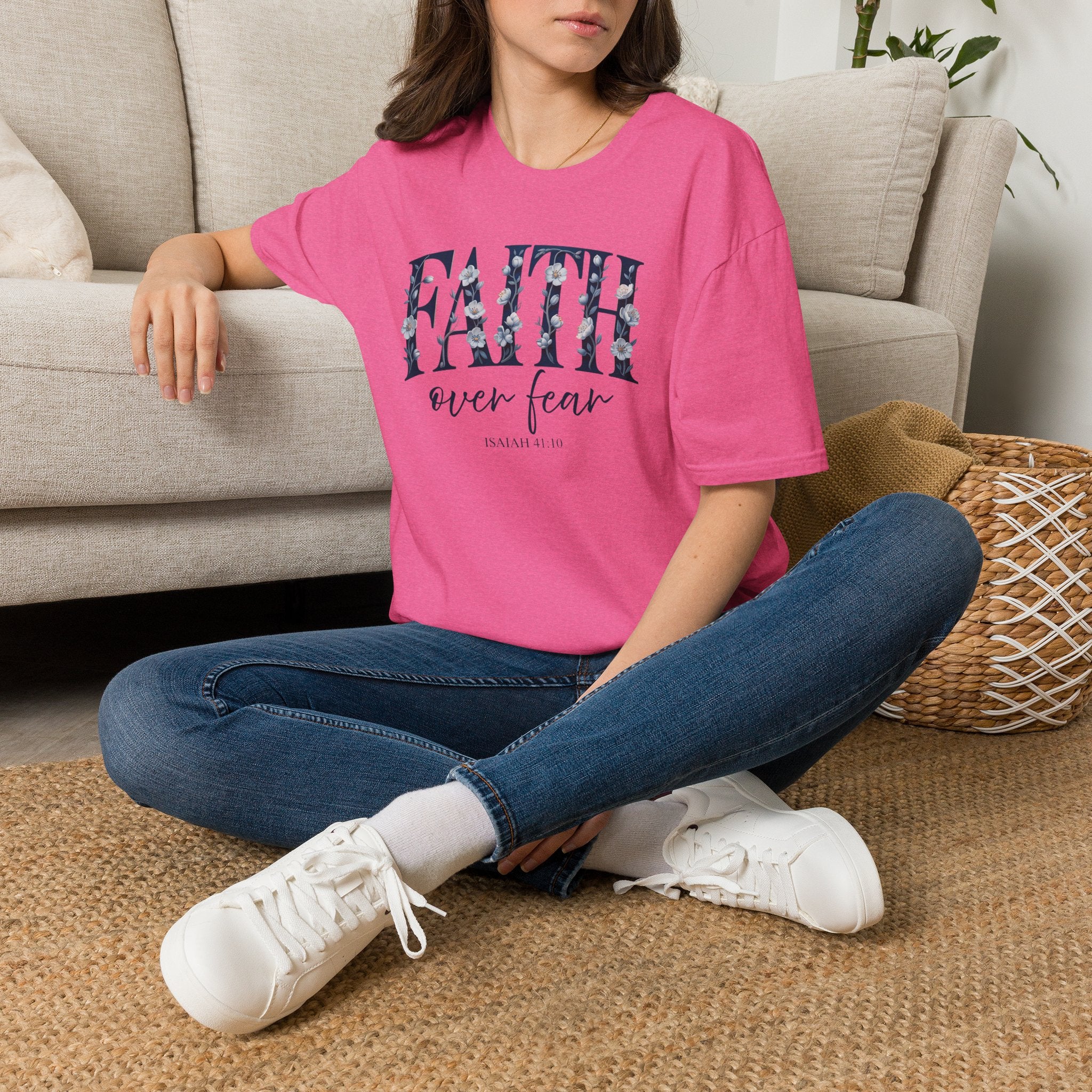 Faith Over Fear Tee | Isaiah 41:10 | Christian Faith Apparel | Lifted Hope for Savanah PREORDER