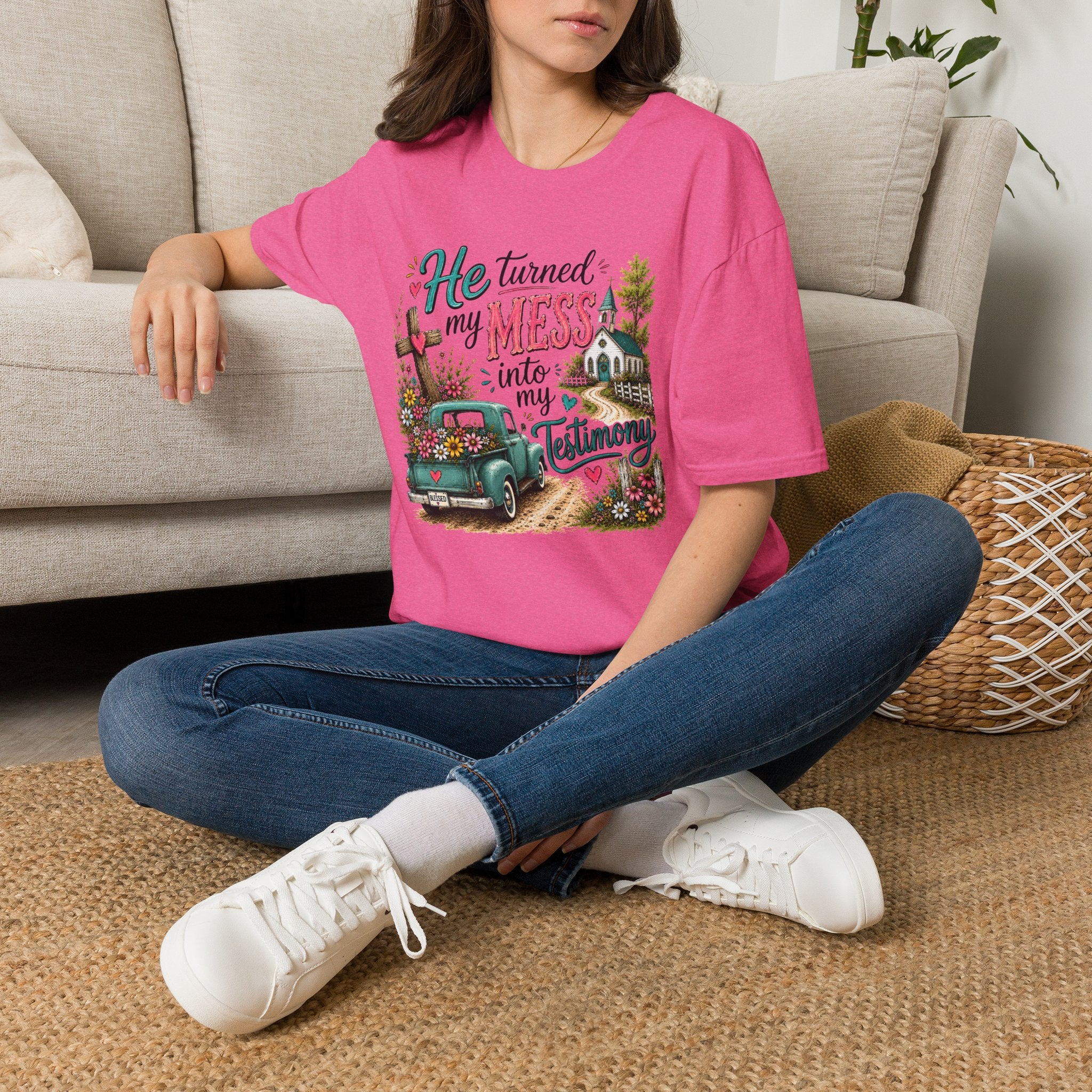 He Turned My Mess into My Testimony Tee | Christian Faith Shirt | Faith Apparel PREORDER
