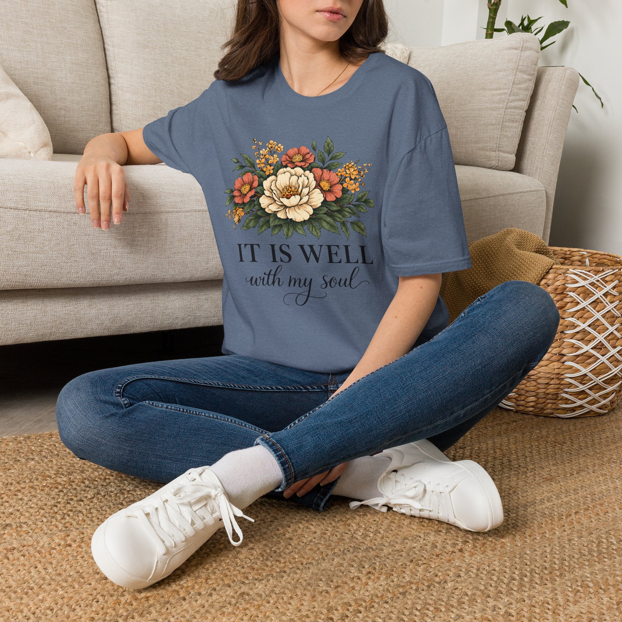 It is Well-Non Distressed Floral| Christian Faith Apparel | Lifted Hope for Savanah PREORDER