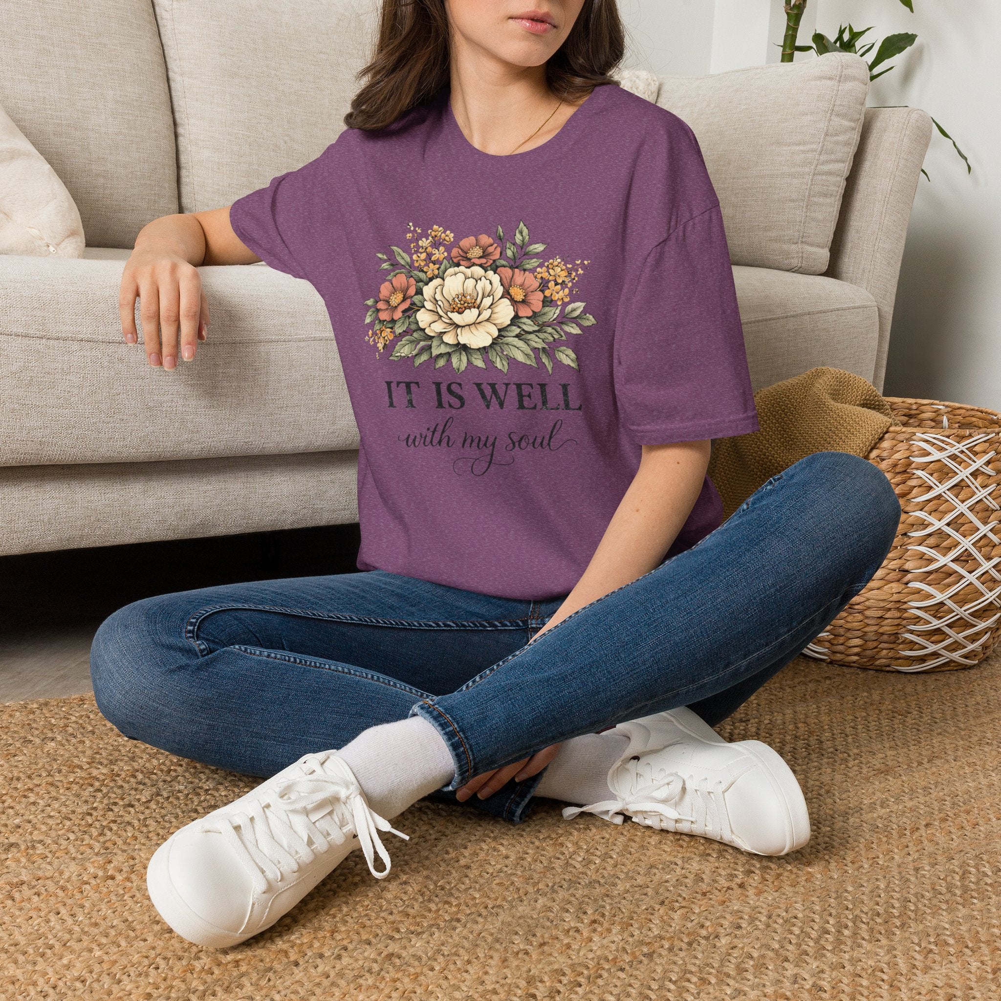 It is Well-Distressed Floral| Christian Faith Apparel | Lifted Hope for Savanah PREORDER (Copy)