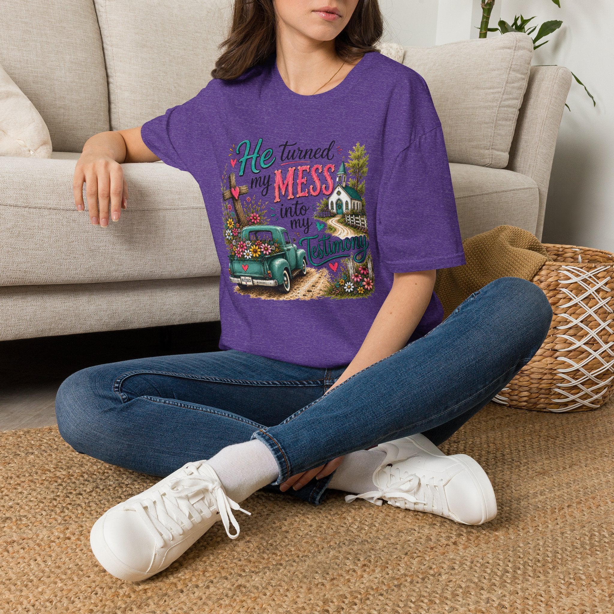 He Turned My Mess into My Testimony Tee | Christian Faith Shirt | Faith Apparel PREORDER