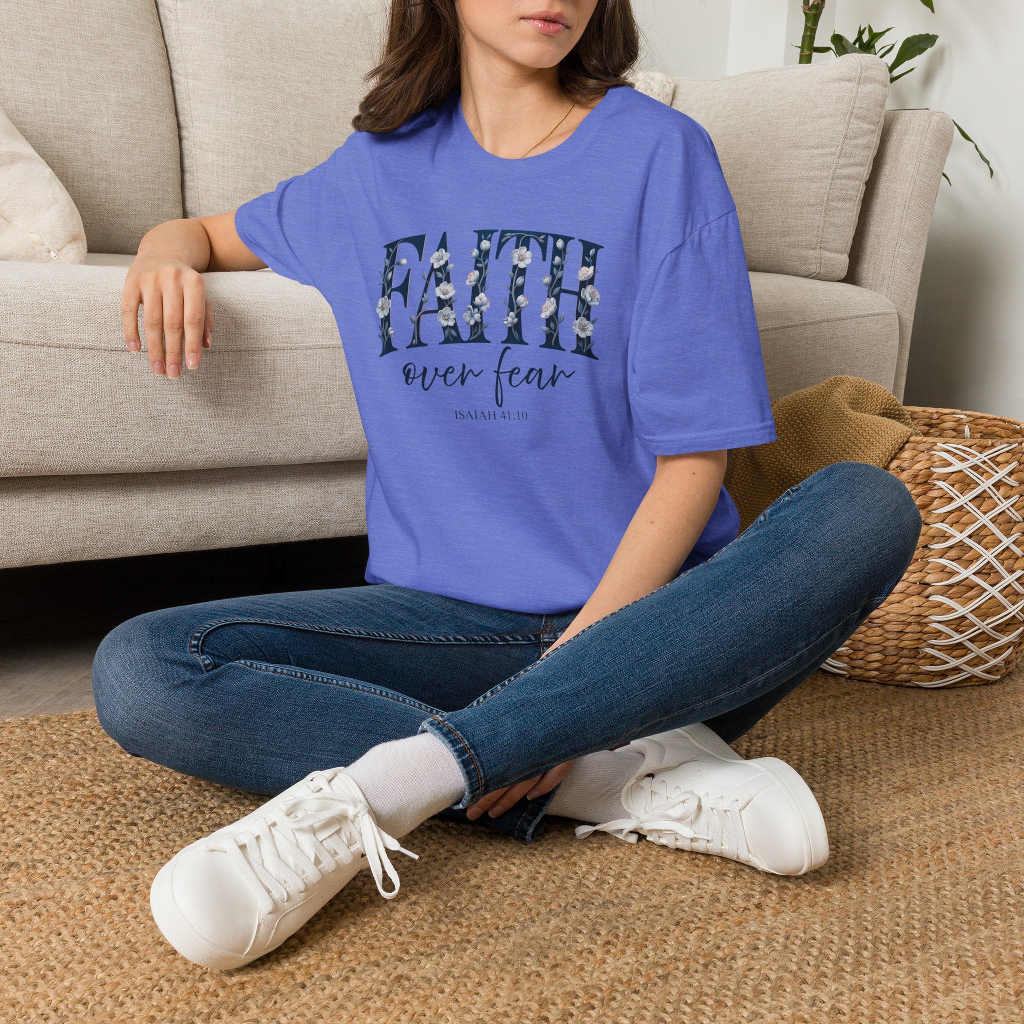 Faith Over Fear Tee | Isaiah 41:10 | Christian Faith Apparel | Lifted Hope for Savanah PREORDER