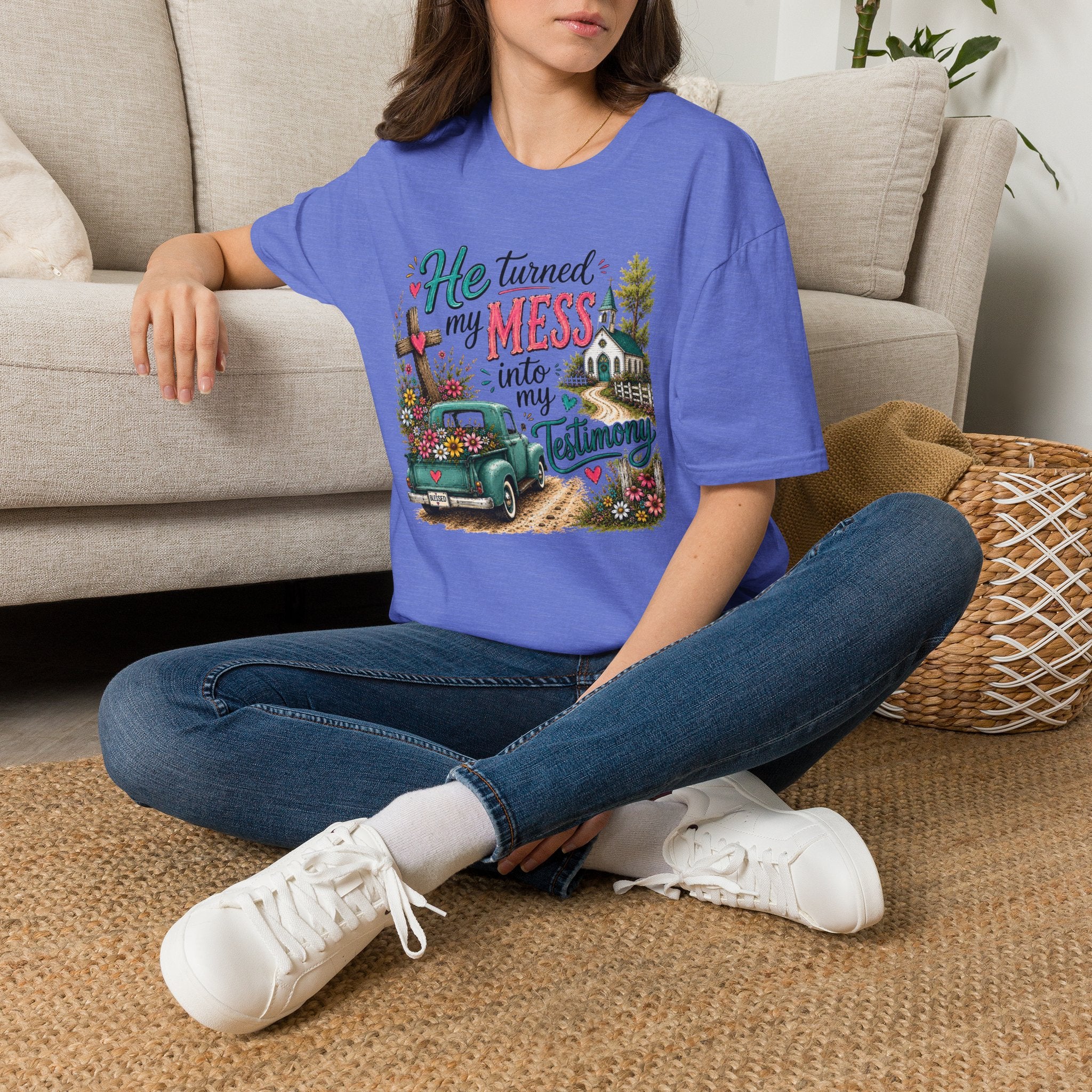 He Turned My Mess into My Testimony Tee | Christian Faith Shirt | Faith Apparel PREORDER
