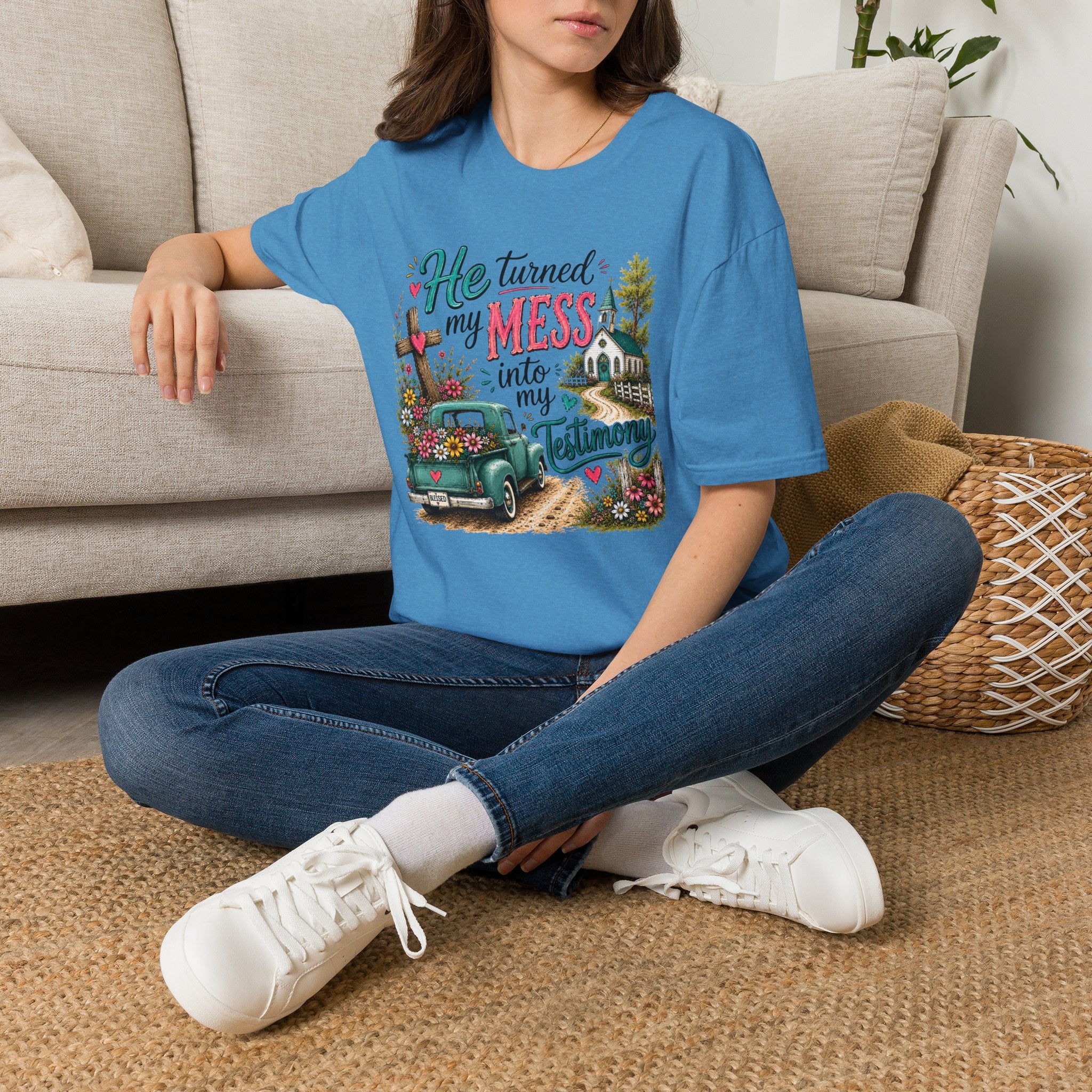 He Turned My Mess into My Testimony Tee | Christian Faith Shirt | Faith Apparel PREORDER