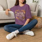 God Will Make A Way Where There Seems To Be No Way – Floral Heart Christian Tee