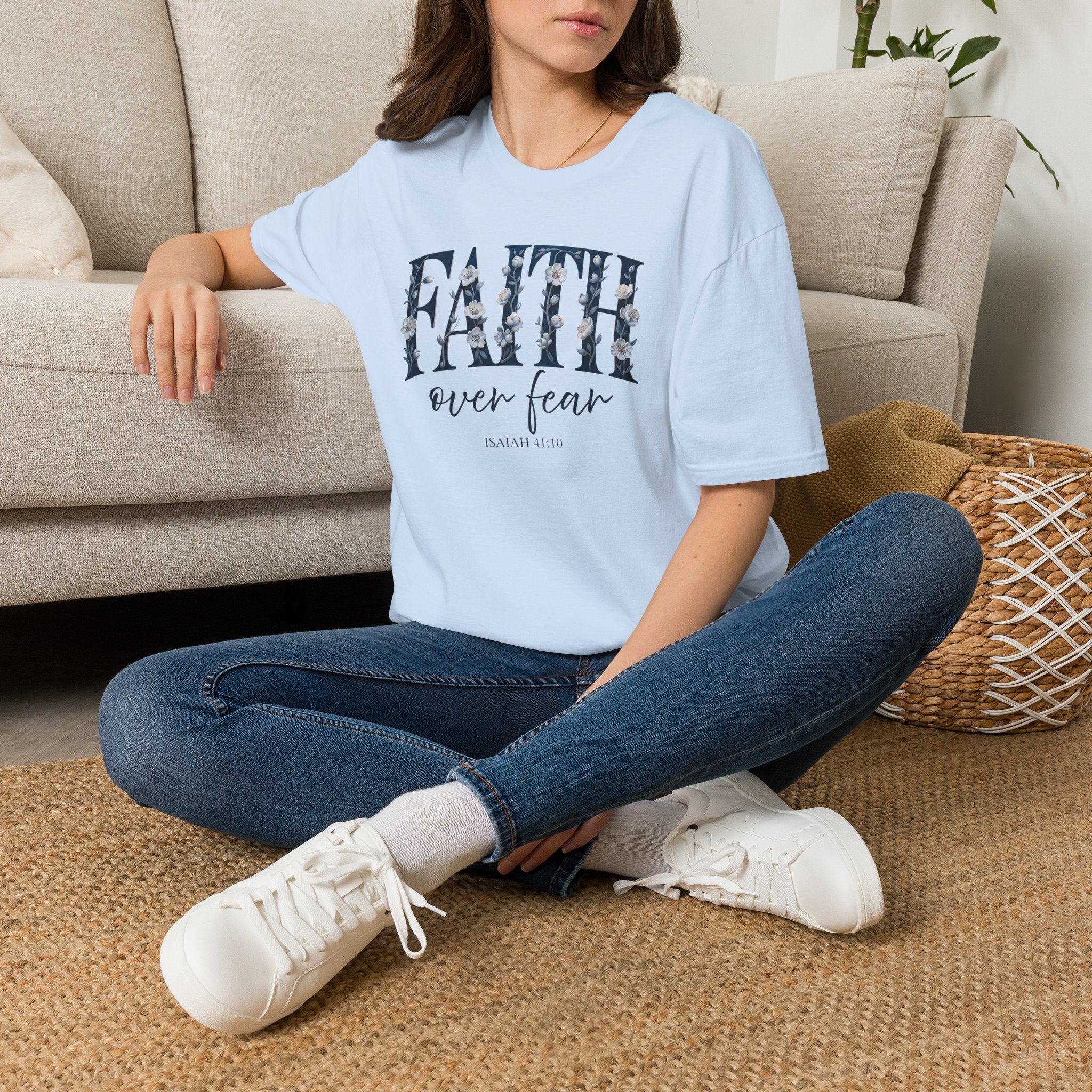 Faith Over Fear Tee | Isaiah 41:10 | Christian Faith Apparel | Lifted Hope for Savanah PREORDER