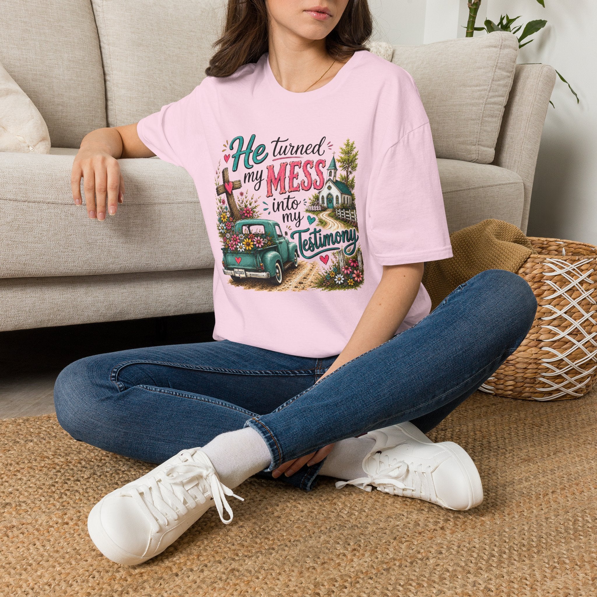 He Turned My Mess into My Testimony Tee | Christian Faith Shirt | Faith Apparel PREORDER