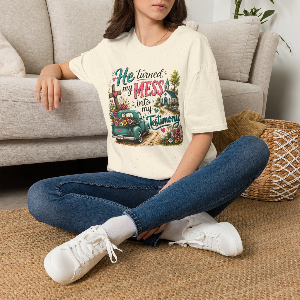 He Turned My Mess into My Testimony Tee | Christian Faith Shirt | Faith Apparel PREORDER