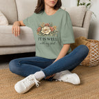 It is Well-Distressed Floral| Christian Faith Apparel | Lifted Hope for Savanah PREORDER (Copy)