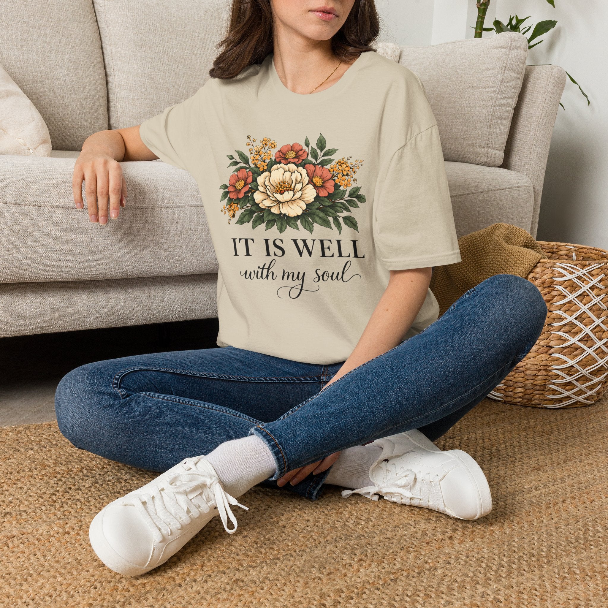 It is Well-Non Distressed Floral| Christian Faith Apparel | Lifted Hope for Savanah PREORDER