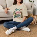 God Sure Had a Hand in Where I Landed Tee | Christian Faith Shirt | Blessed Apparel PREORDER