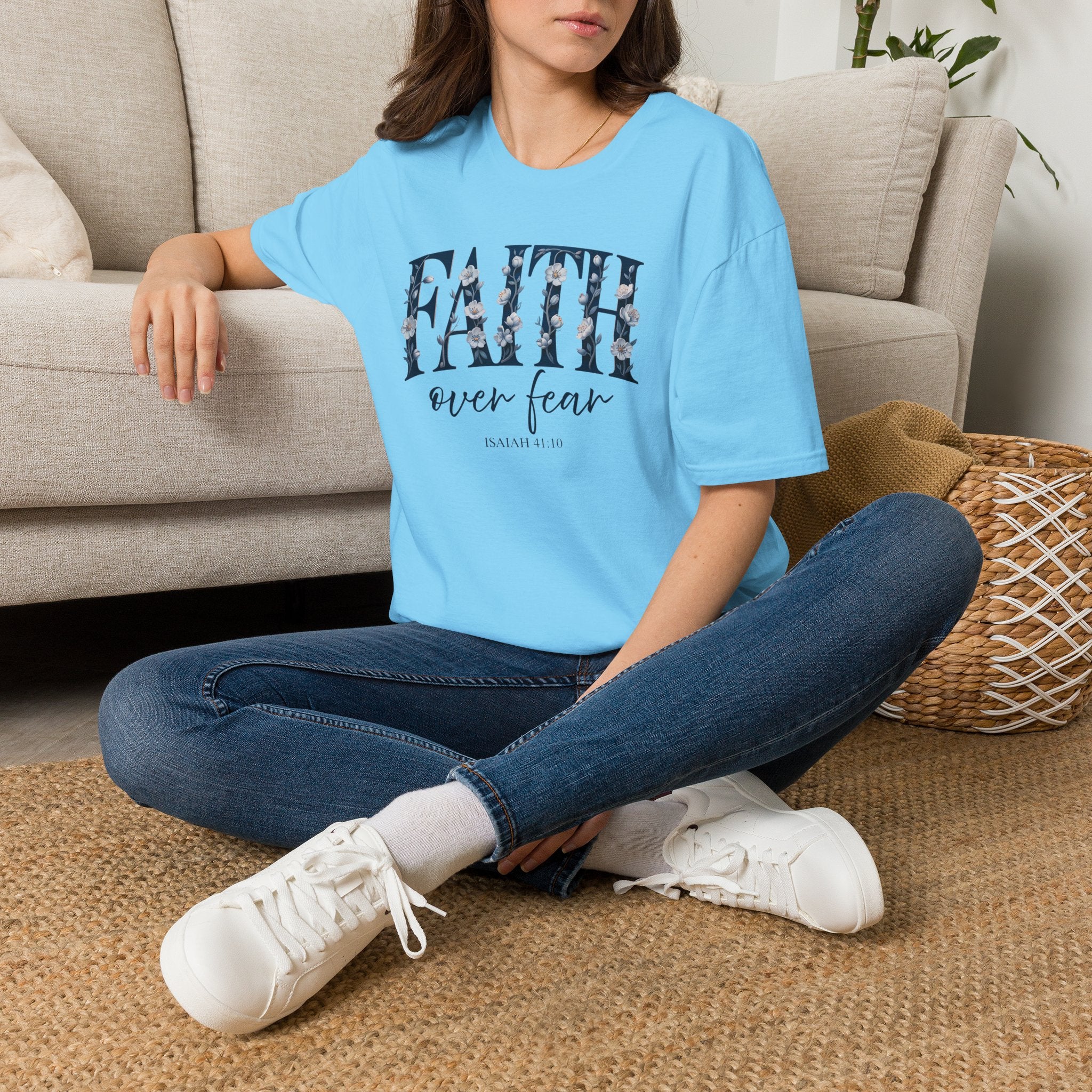 Faith Over Fear Tee | Isaiah 41:10 | Christian Faith Apparel | Lifted Hope for Savanah PREORDER